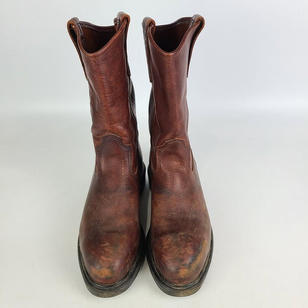 RED WING PECOS BROWN LEATHER SOFT ROUND TOE WELLINGTON WORK BOOTS #1159  MEN'S 8D
