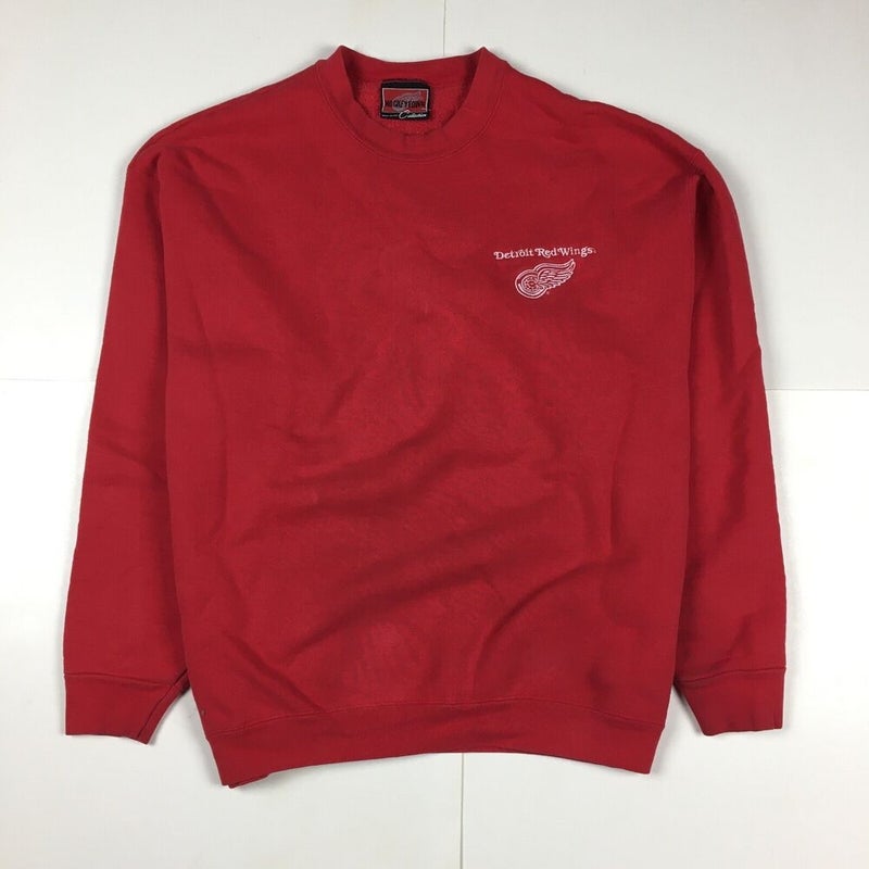 Vintage, Sweaters, Vtg 8s Logo 7 Detroit Red Wings Crewneck Sweater Size  Medium