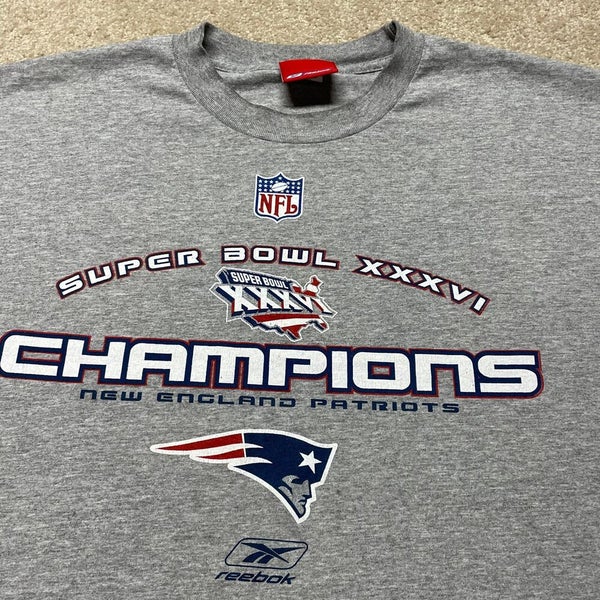 New England Patriots T Shirt Men 2XL Adult Gray NFL Football Super Bowl 36  Brady