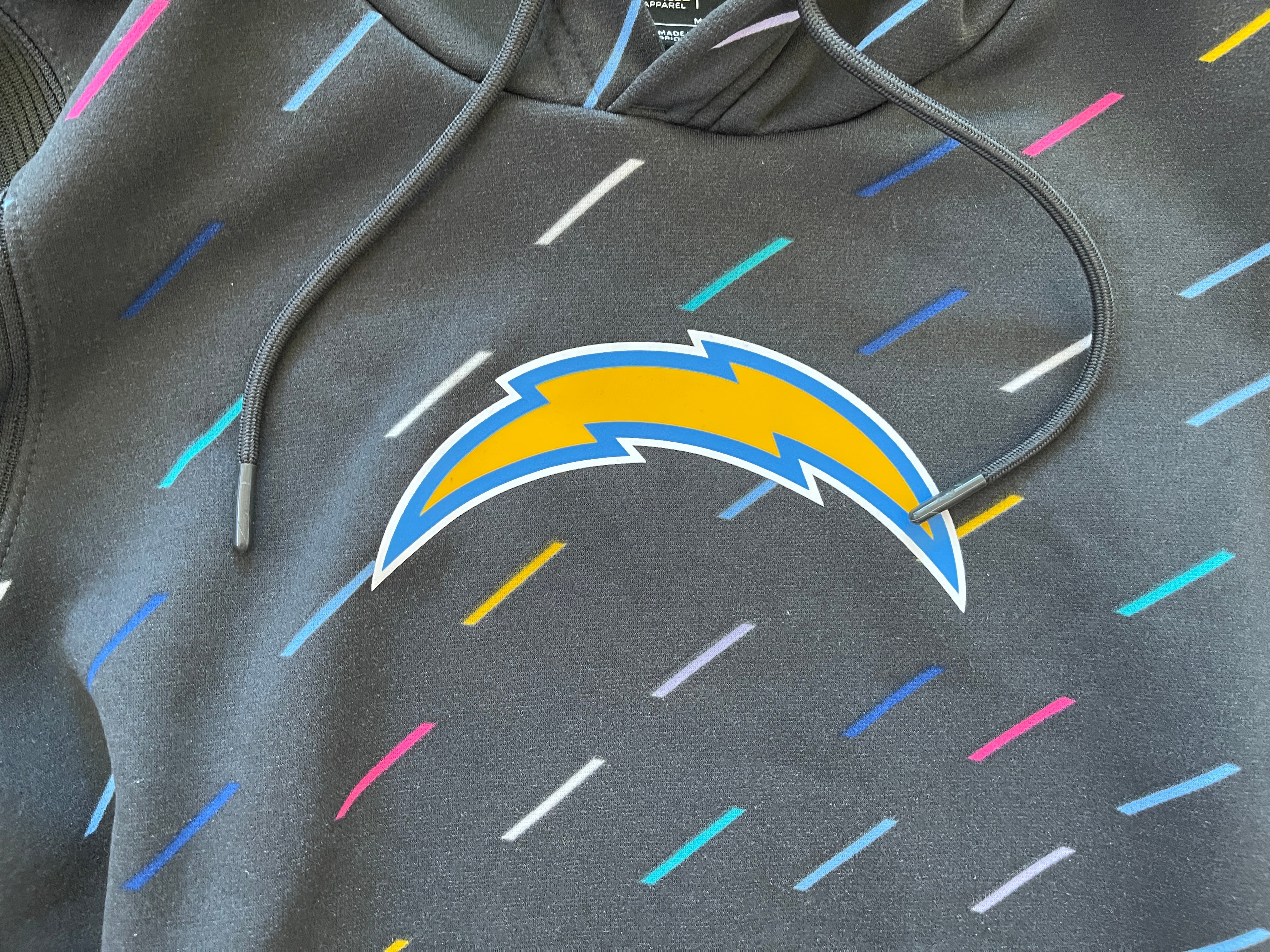 Nike NFL Los Angeles Chargers Crucial Catch Grey Pullover Hoodie Mens Sz  Medium