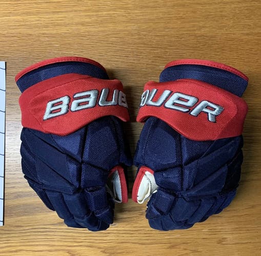 Bauer Vapor 1X Pro Lite Hockey Game Used Pro Stock Gloves 14" Gavrikov Columbus Blue Jackets