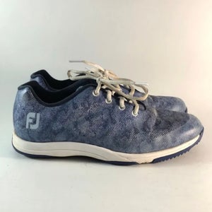 Footjoy womens lace up spikeless golf shoes sneakers blue white size 7 M 92905