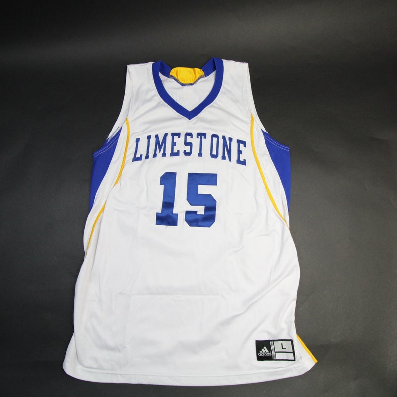 Limestone Saints adidas Game Jersey - Basketball Men's White/Blue Used XL