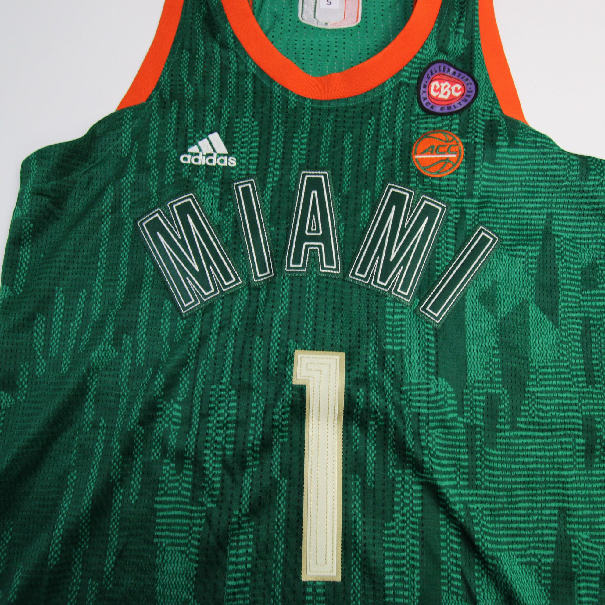 Miami Hurricanes adidas Game Jersey - Basketball Men's Green/Orange New MT