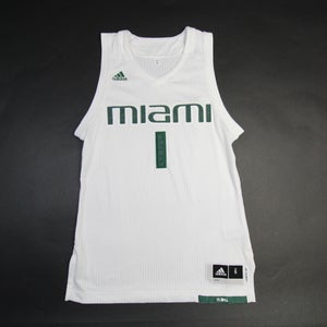 Miami Hurricanes adidas Game Jersey - Basketball Men's White/Green New 2XLTT