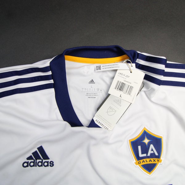 LA Galaxy adidas Aeroready Game Jersey - Soccer Men's White/Blue New L