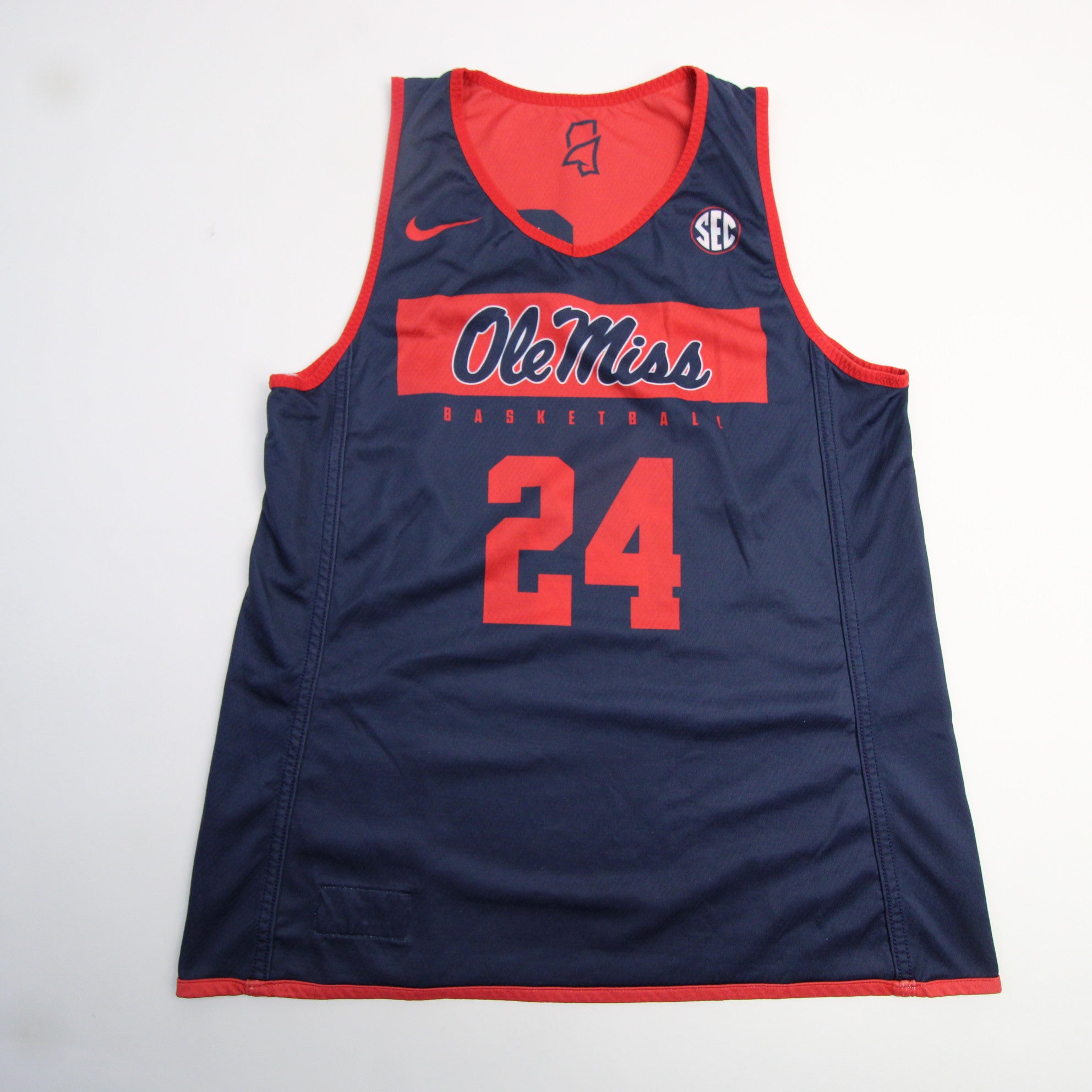 Ole Miss Rebels Nike Game Jersey - Basketball Men's Cream/Red Used