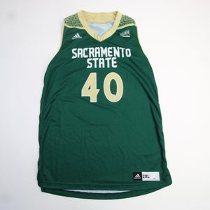 Sacramento State Hornets adidas Game Jersey - Basketball Men's Green Used L