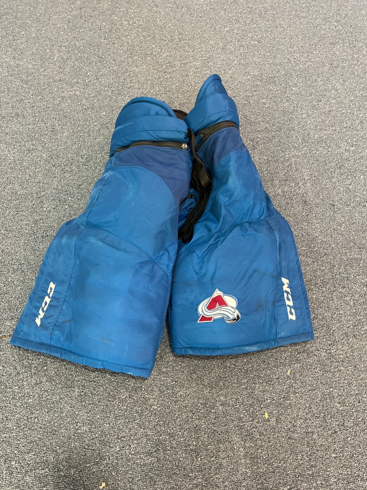 Used Blue CCM HP45 Pro Stock Pants Colorado Avalanche #10 Large