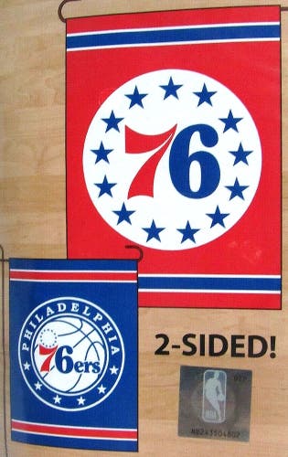 NFL 2 different Philadelphia 76ers Logos on 2-Sided 12.5" x 18" Garden Flag