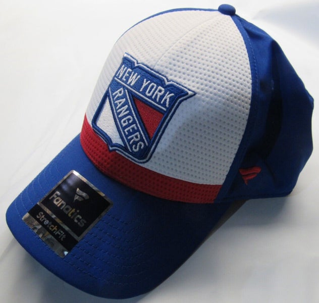 NWT NHL Fanatics Stretch Fit Hat-New York Rangers Size M/L White - Royal