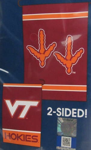 NCAA 2 different Virginia Tech Hokies Logos on 2-Sided 12.5"x18" Garden Flag