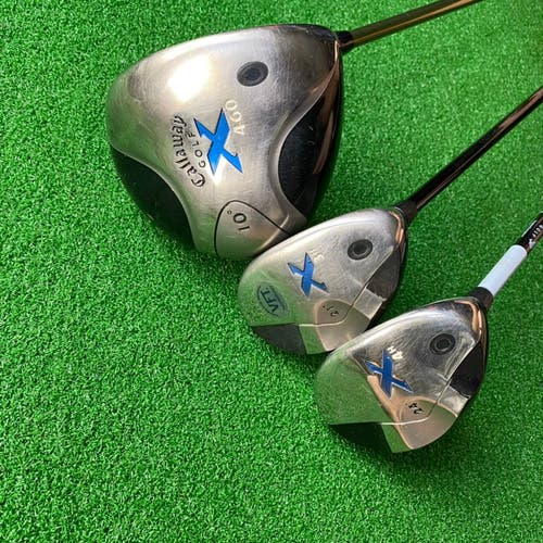 Callaway X Mens Driver and 3&4 Hybrid Set Right Handed Golf Clubs