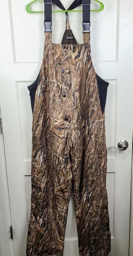 Huntworth Men's Fleece Lined Insulated Hunting Bibs Marshland Camo Size: L