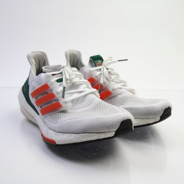 US Men's size 10.5 White Adidas Ultraboost - Miami Hurricanes