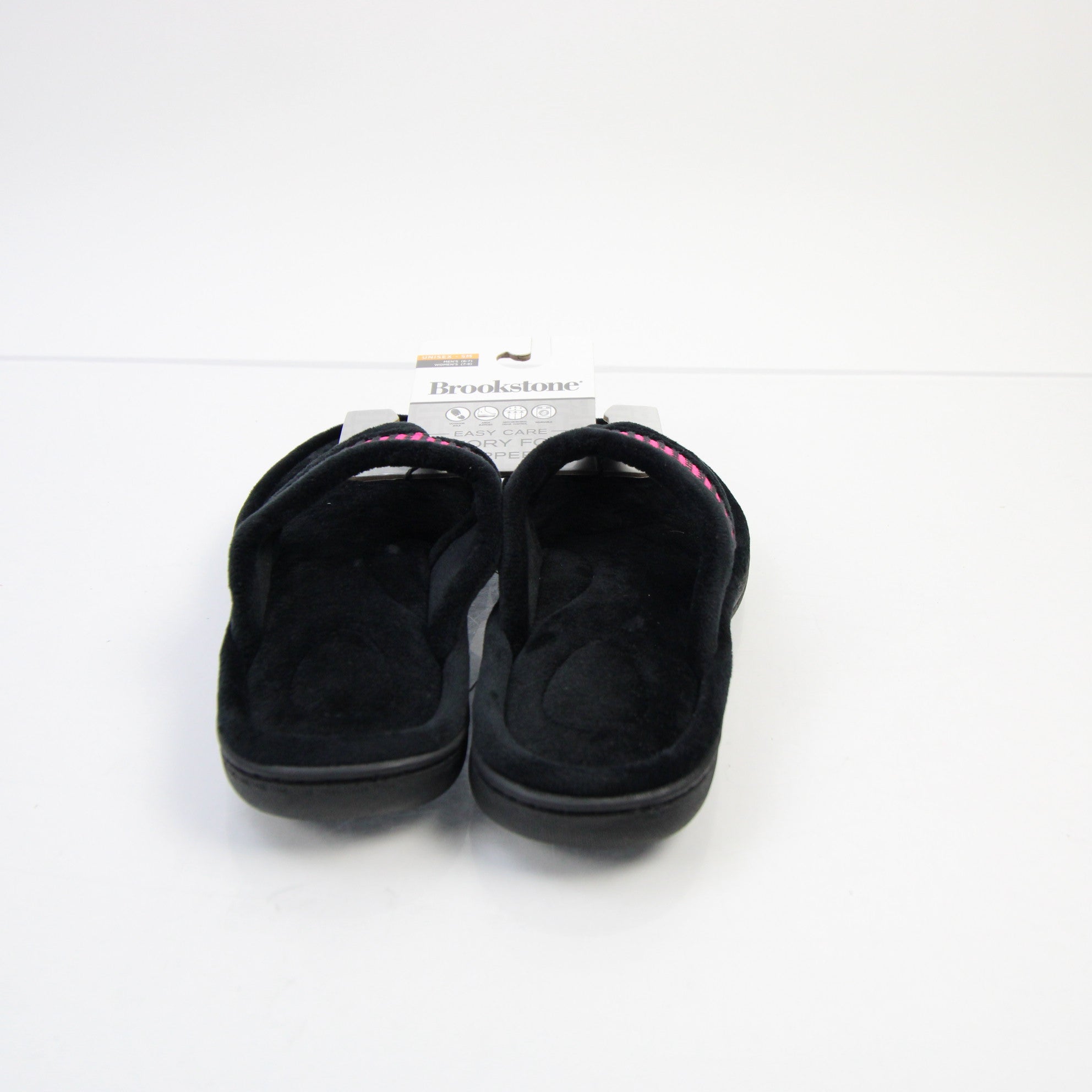 Brookstone Sandals Flip Flops Unisex Black Pink New without Box 7