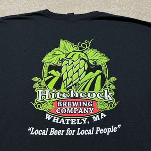 Hitchcock Brewing Co T Shirt Men 2XL Adult Black Brew Beer Drink Whately MA USA
