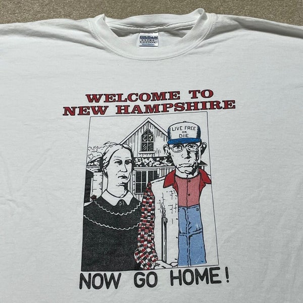 New Hampshire Funny T Shirt Men XL Adult Live Free Or Die Vintage Art Parody NH