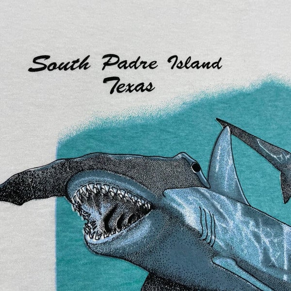 South Padre Island T Shirt Men Large Hammerhead Shark Fish Vintage 90s  Nature