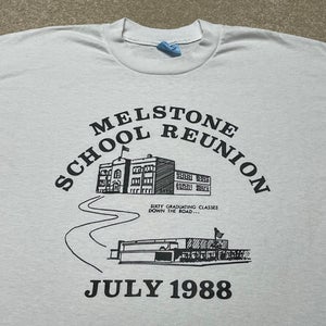 Melstone High School T Shirt Adult XL Reunion Vintage 80s 1988 Montana Retro USA