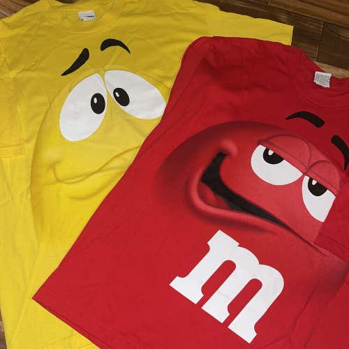 M&M 2009 Big Face T-Shirt BUNDLE SET Chocolate Candy Graphic Shirts - Brand New