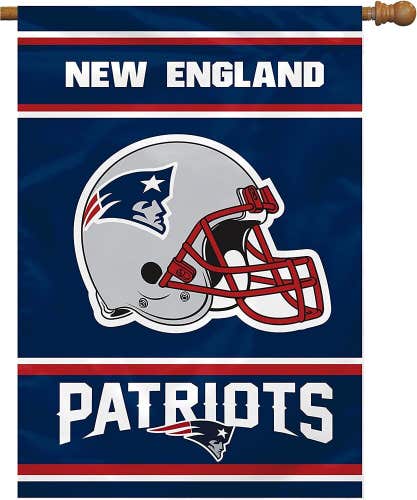 NFL New England Patriots 28 X 40 2 Sided Imported House Flag Banner
