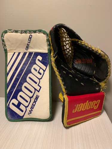 Cooper Legends The Wedge Blocker GM 3000 Catcher Glove Trapper Set Vintage Goalie
