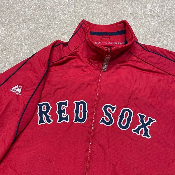 Boston Red Sox Jacket Boys Medium Youth Red MLB Baseball Majestic Coat Zip Up