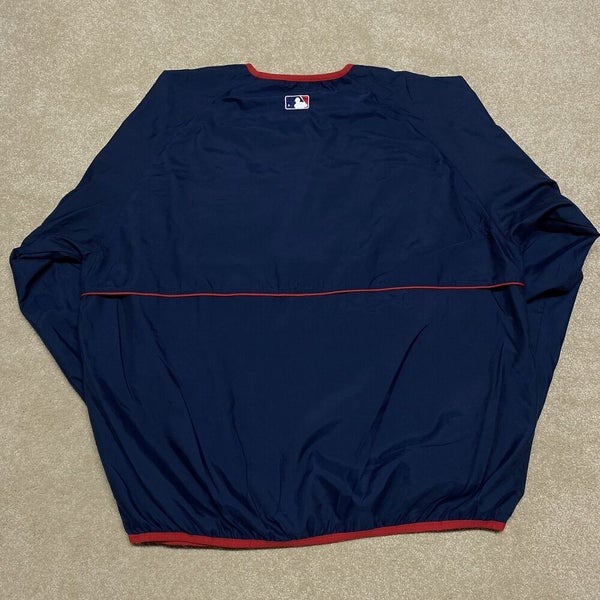 Boston Red Sox Jacket Men Large Adult Blue Pullover Windbreaker MLB Warm Up
