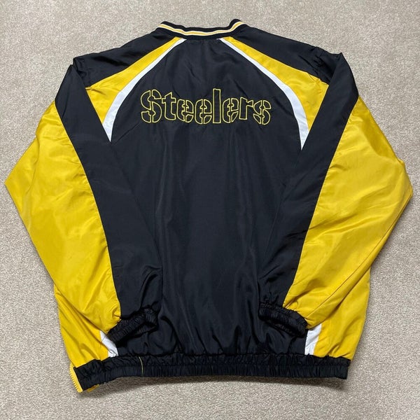 Pittsburgh Steelers Jacket Men XL Black NFL Football Vintage Retro Pullover