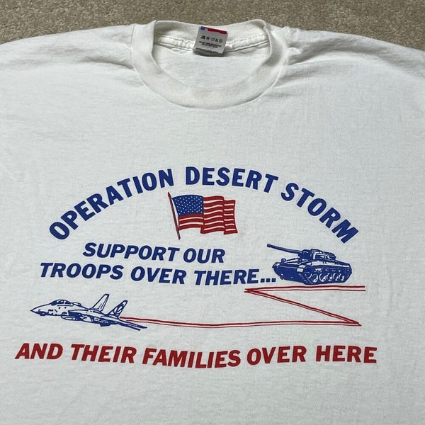 Desert Storm T Shirt Men Medium Freedom Flag Military Army Vintage 90s USA