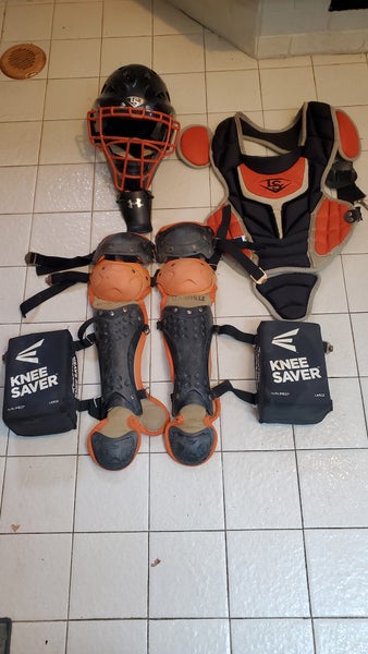 Used Louisville Slugger Catcher's Set, PG Series 5, Black and Orange