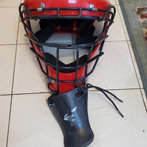 Used Red Wilson Catcher's Mask