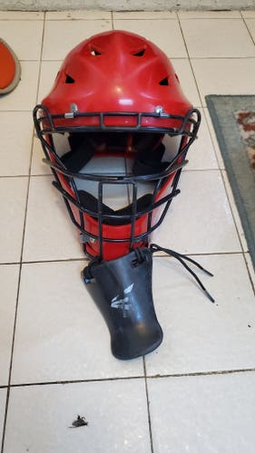 Used Red Wilson Catcher's Mask