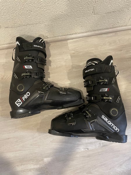 Men's Used Salomon All Mountain S/Pro 100 Ski Boots Medium Flex