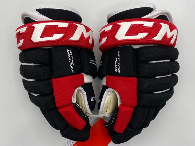 NEW CCM Vector Plus Gloves, Black/Red/White, 12”