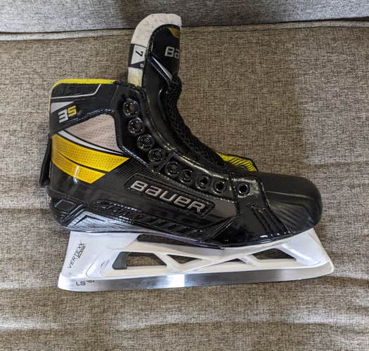 Senior Used Bauer Supreme 3s Hockey Goalie Skates Regular Width Size 7