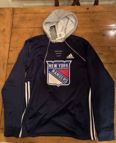 Adidas NHL New York Rangers Aeroready Skate Lace Hoodie Sweatshirt Size M
