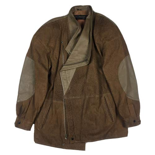 Vintage Marc Buchanan Pelle Pelle Brown Leather Jacket Double Breasted Sz 40