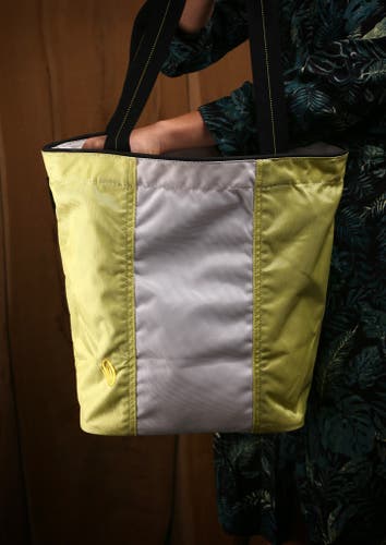 Timbuk2 Ballistic Cargo Market Travel Tote Shopping Bag Lime Yellow White XL