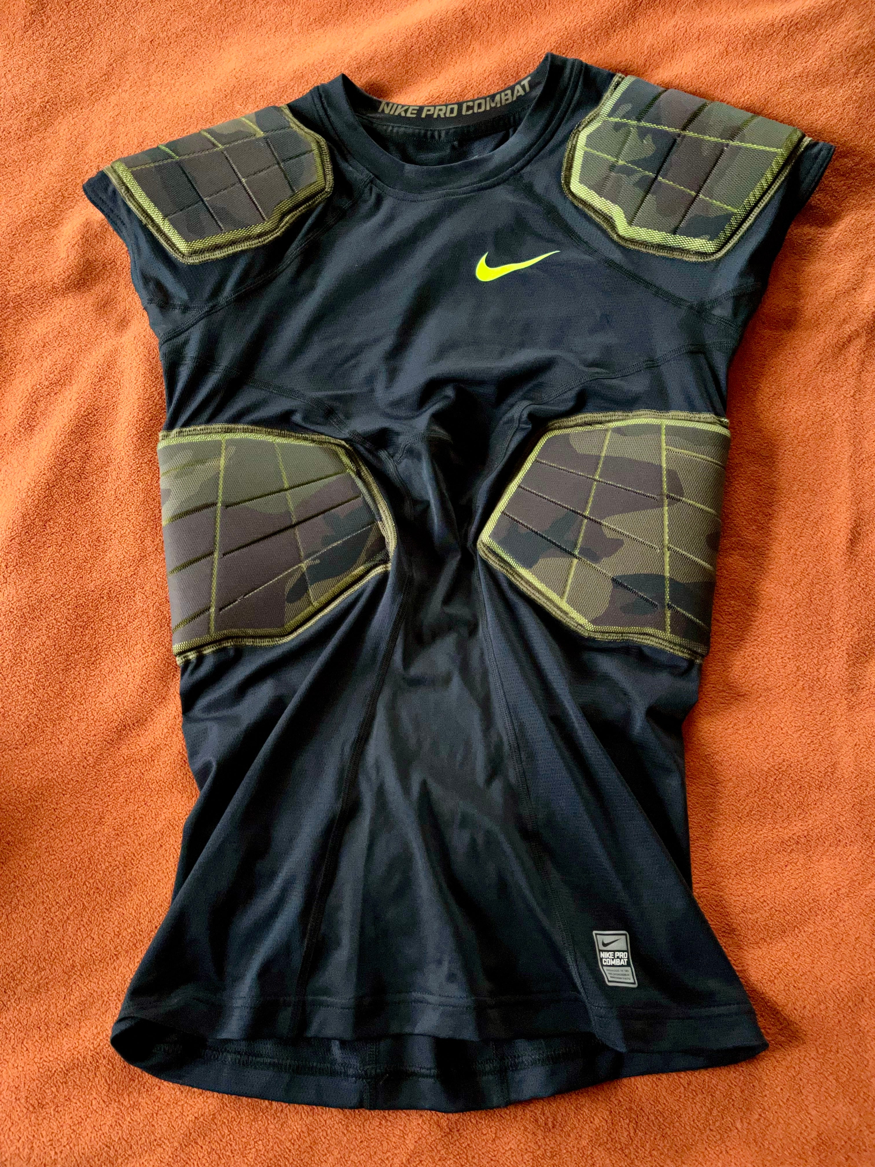 NIKE Combat Hyperstrong 3.0 Compression 4 Pad Camo Football Shirt Mens Large | SidelineSwap