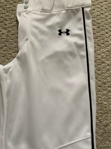 White New XL Under Armour Game Pants