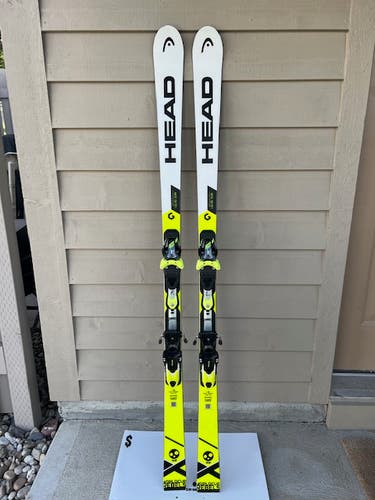 Used Unisex 2021 HEAD 166 cm Racing World Cup Rebels i.GS RD Skis With Bindings Max Din 11