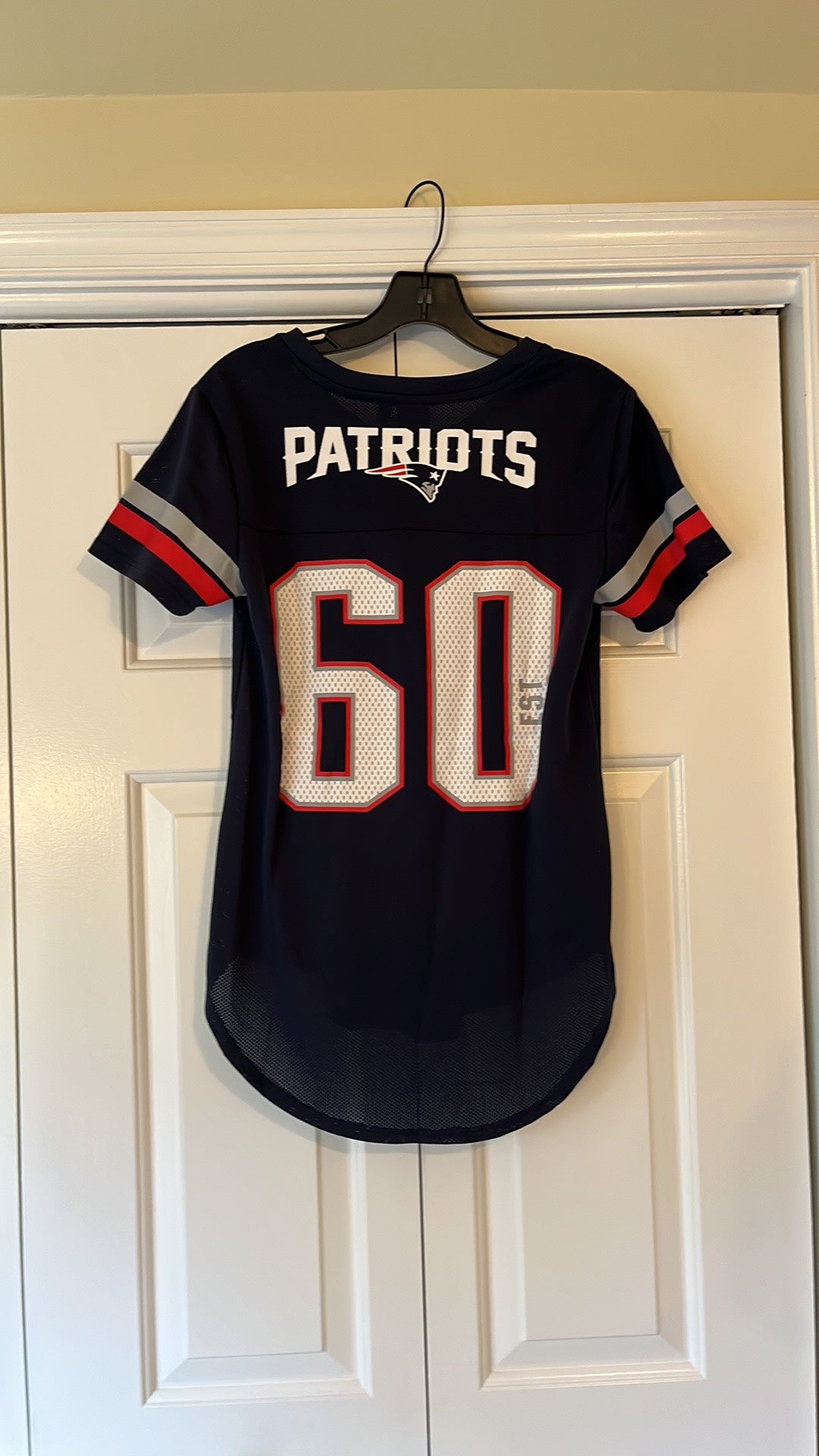 NFL Team Apparel Patriots 60 Est. Navy Blue Short Sleeve T-Shirt Size Medium