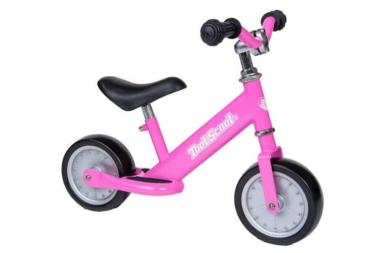 Toot Scoot II balance bike for kids bicycle adjustable seat training Pink