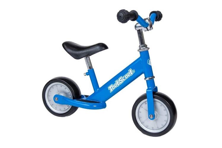 Toot Scoot II balance bike for kids bicycle adjustable seat training Blue