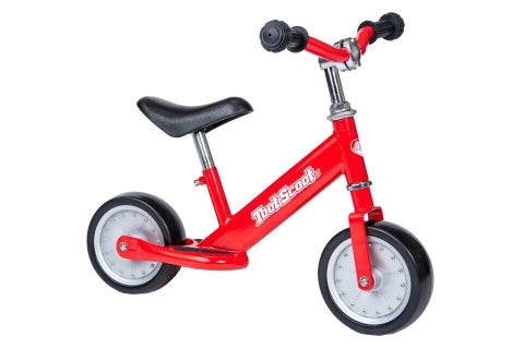 Toot Scoot II balance bike for kids bicycle adjustable seat training Red