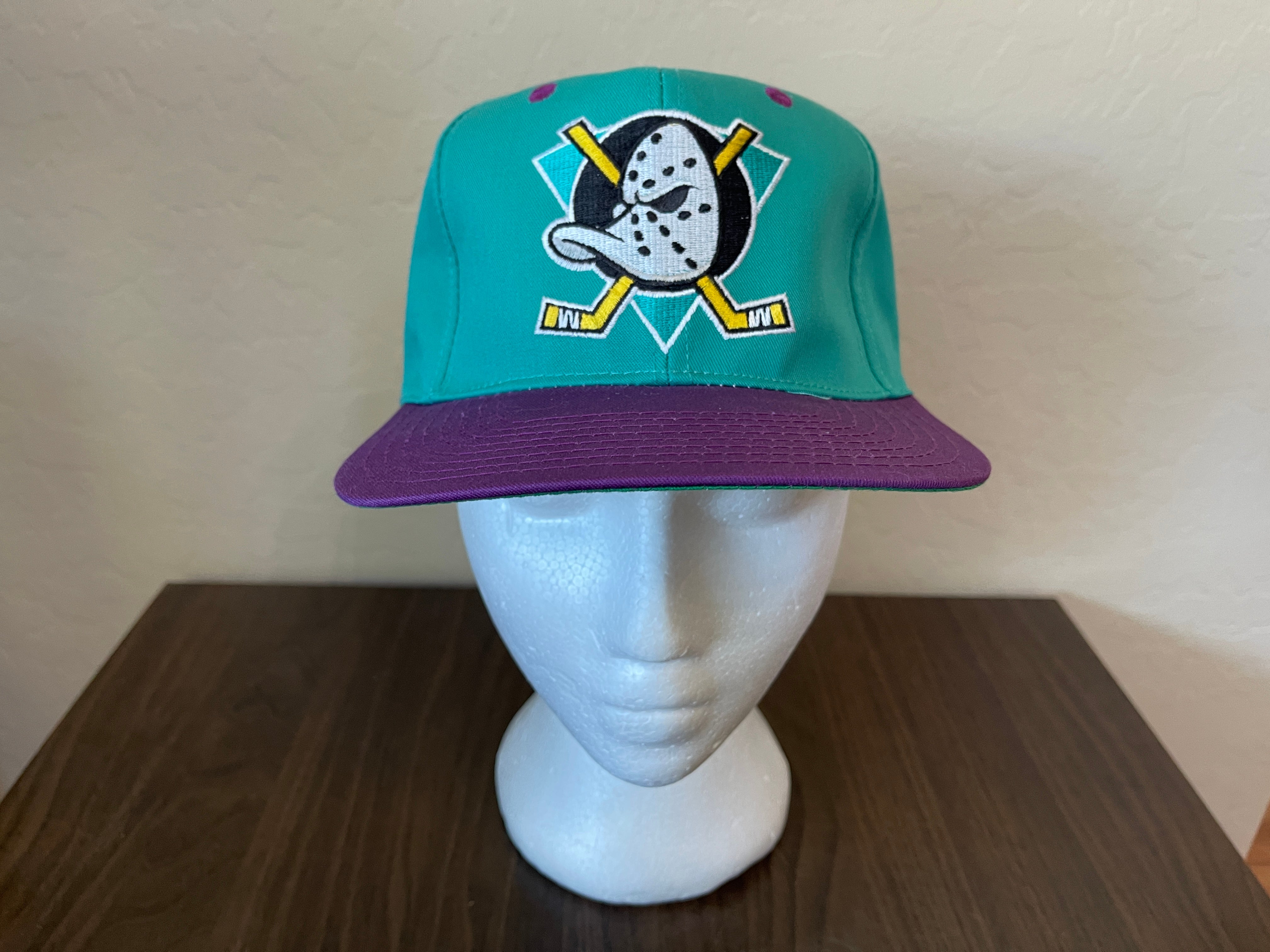 Vintage 90s NHL Hockey Anaheim Mighty Ducks Snapback Hat Cap Made in USA