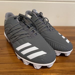 Adidas Men 7.5 Cleats Athletic Shoes Baseball Softball Gray Spikes Afterburner 6