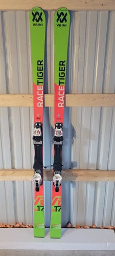 Used Unisex 2019 Volkl 171 cm Racing Racetiger GS Skis With Bindings Max Din 10